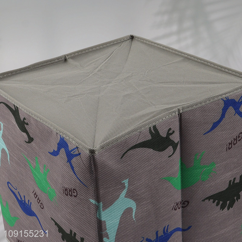 Hot products dinosaur printed square non-woven storage bin for household