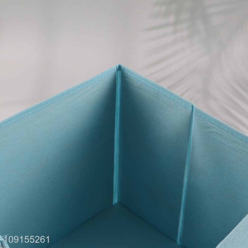 Online wholesale blue square household clothes organizer non-woven storage bin