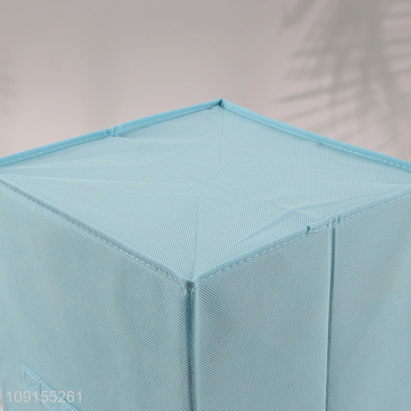 Online wholesale blue square household clothes organizer non-woven storage bin