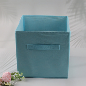 Online wholesale blue square household clothes organizer non-woven storage bin