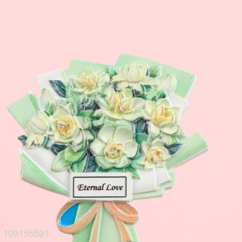 Low price bouquet resin fridge magnet refrigerator magnet for gifts