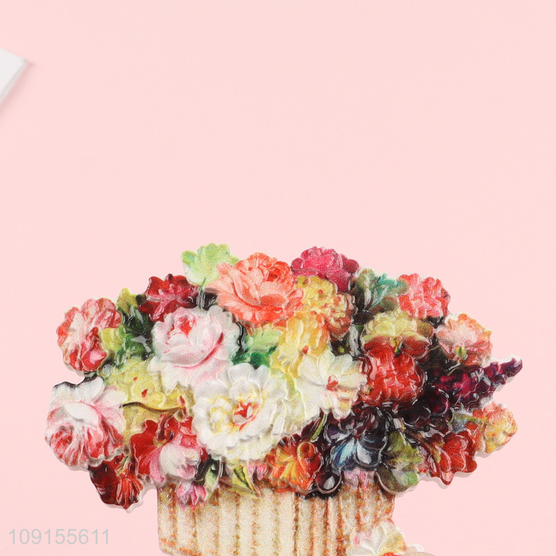Factory supply flower basket fridge magnet refrigerator magnet for gifts