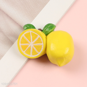 Good quality lemon shape resin fridge magnet refrigerator magnet for household