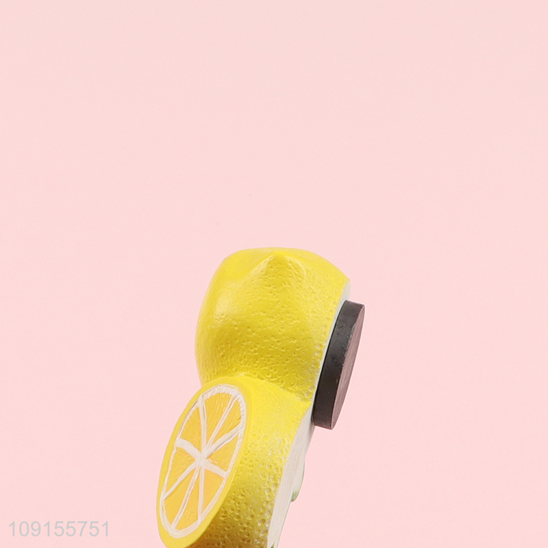 Good quality lemon shape resin fridge magnet refrigerator magnet for household