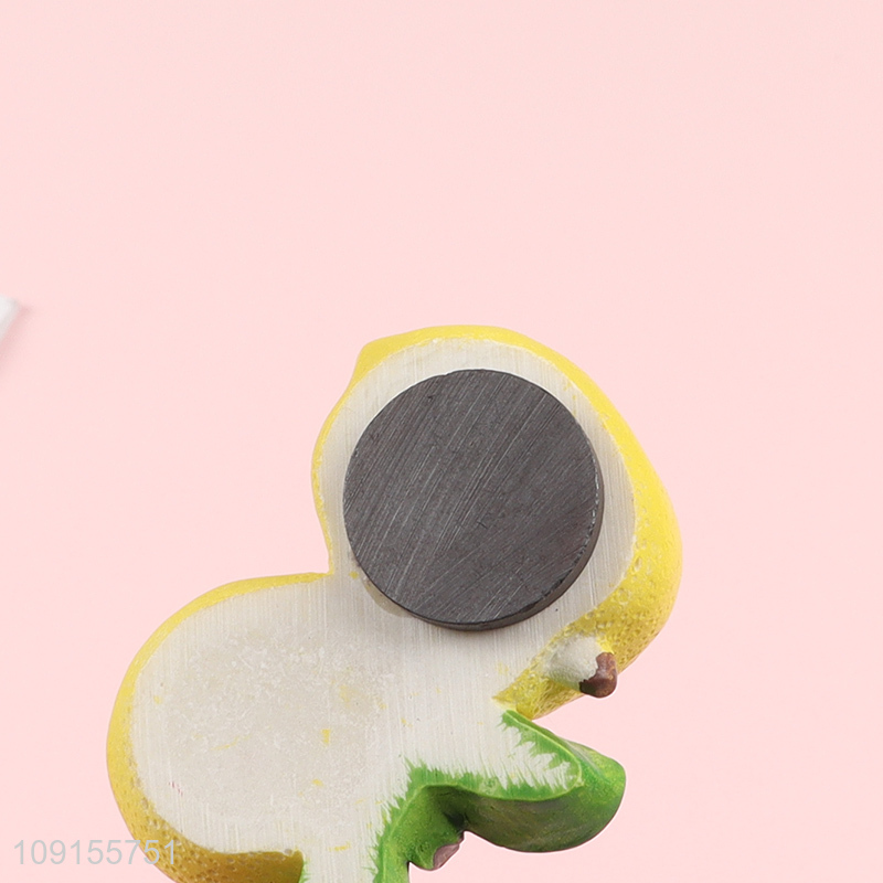 Good quality lemon shape resin fridge magnet refrigerator magnet for household