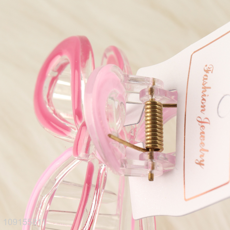 China Wholesale Bow Hair Claw Clips Non-Slip Plastic Hair Clips