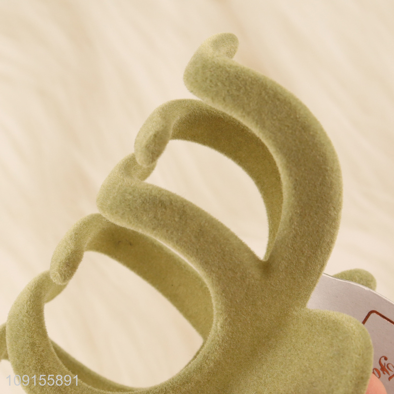 New Arrival Strong Hold Hair Claw Clips Flocked Hair Claw Clips