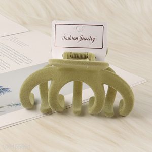 New Arrival Strong Hold Hair Claw Clips Flocked Hair Claw Clips