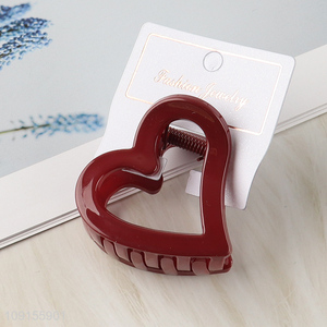 Hot Selling Heart Hair Claw Clips Non-Slip Plastic Hair Jaw Clips