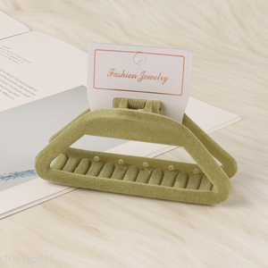 Factory Supply Flocked Hair Claw Clips Strong Hold Hair Jaw Clips