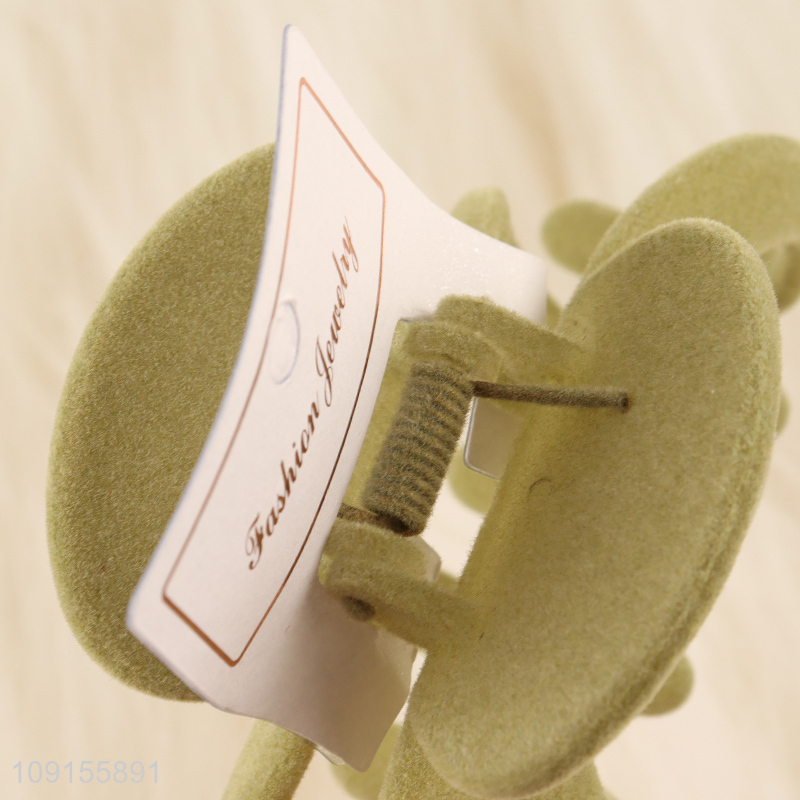 New Arrival Strong Hold Hair Claw Clips Flocked Hair Claw Clips