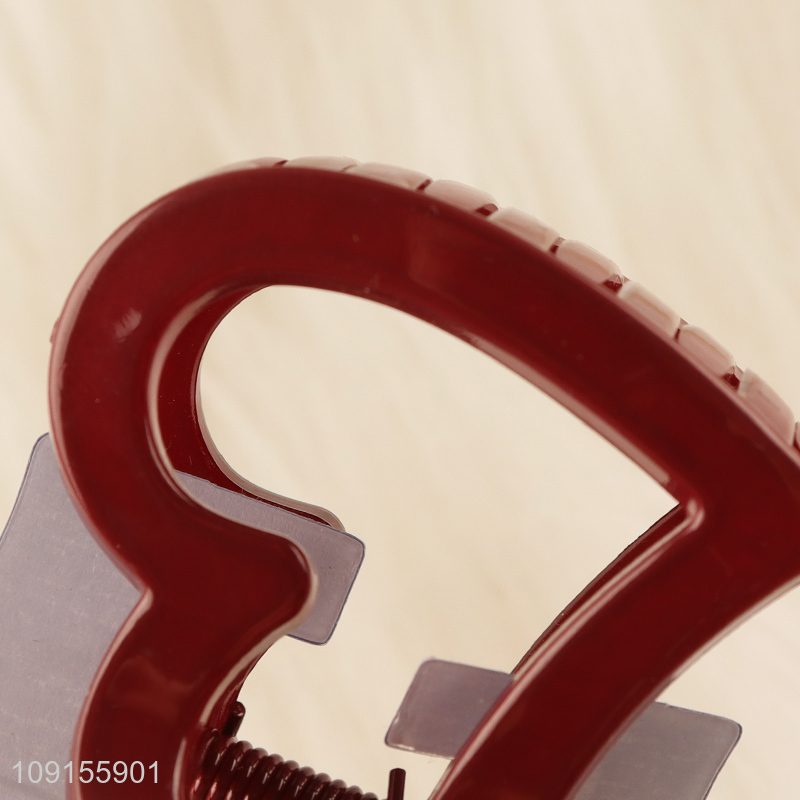 Hot Selling Heart Hair Claw Clips Non-Slip Plastic Hair Jaw Clips