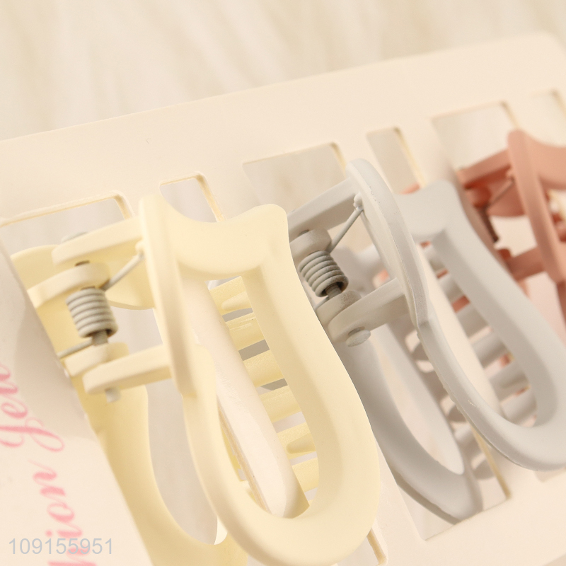 China Wholesale 3PCS Heart Hair Claw Clips Non-Slip Plastic Hair Clamps