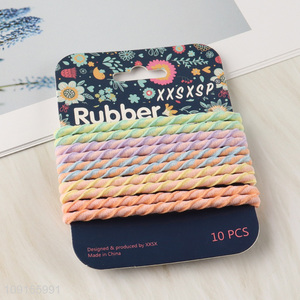 Good Quality 10PCS Candy Colored Hair Ties Elastic Ponytail Holders for Women