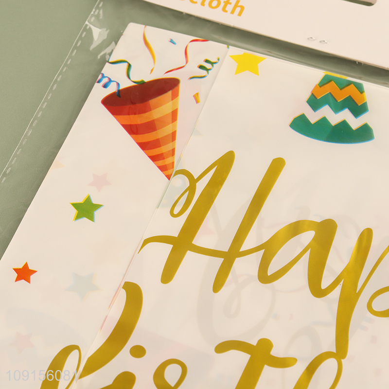 Good Quality Happy Birthday Tablecloth Disposable Plastic Party Table Cover