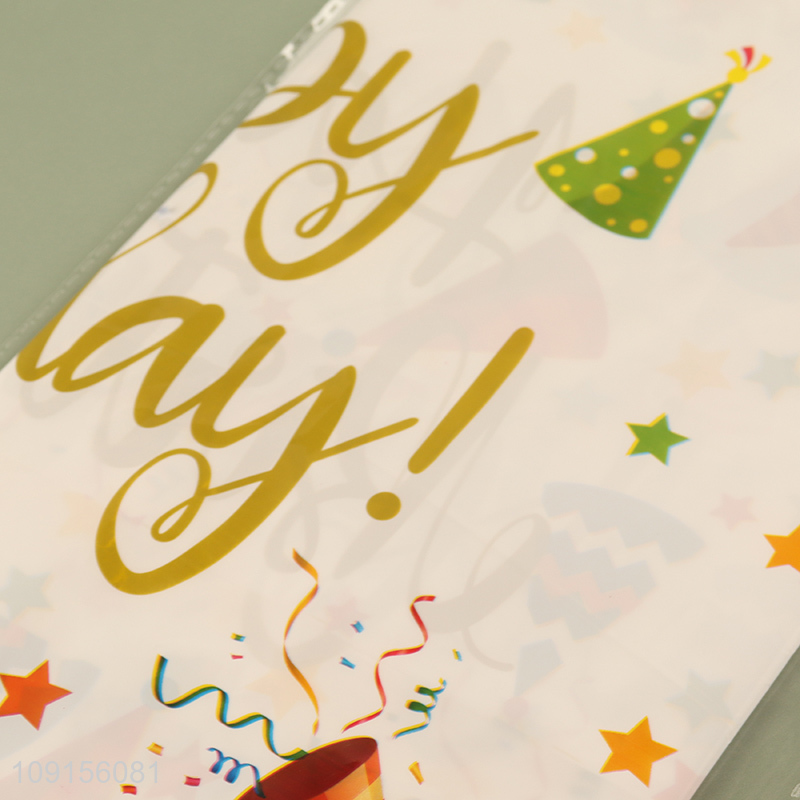 Good Quality Happy Birthday Tablecloth Disposable Plastic Party Table Cover