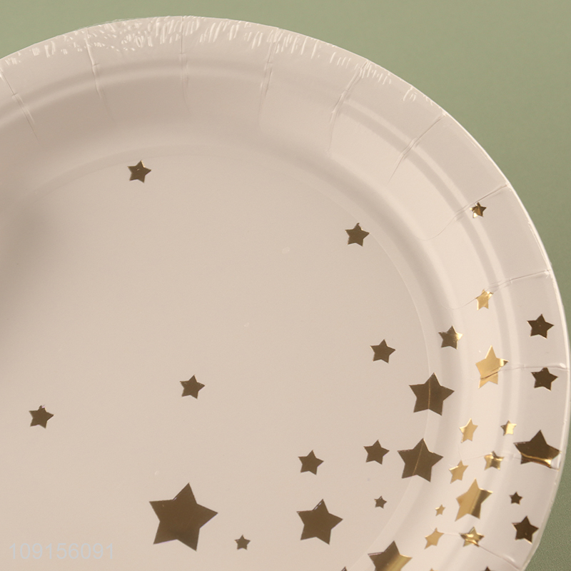 Hot Selling 7PCS 7 Inch Disposable Party Paper Plates for Wedding Birthday