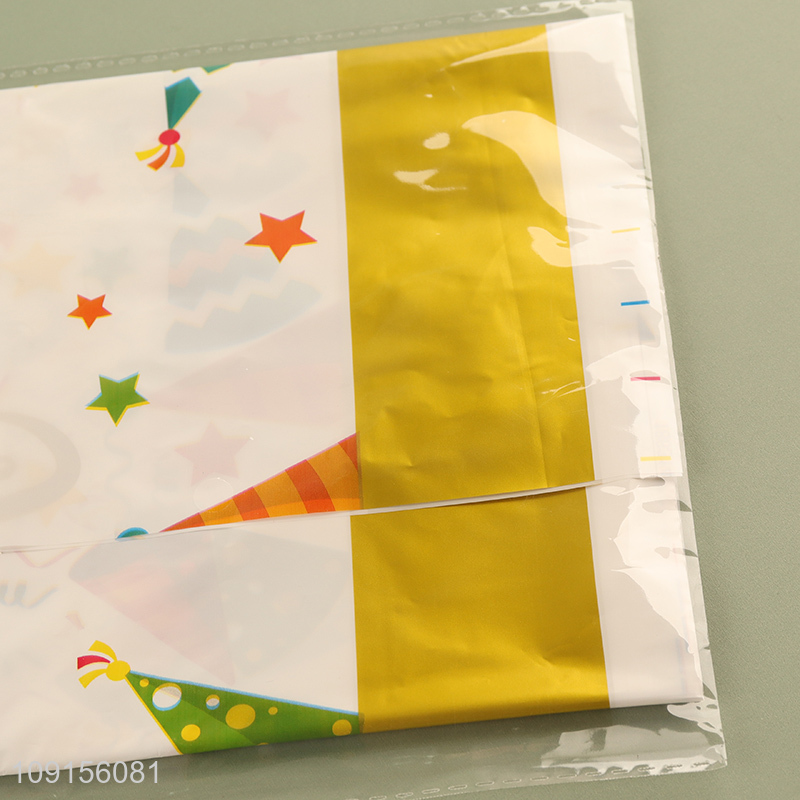 Good Quality Happy Birthday Tablecloth Disposable Plastic Party Table Cover