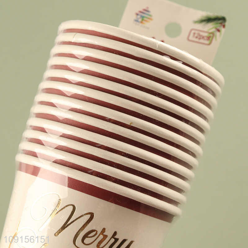 New Arrival 12PCS Disposable Paper Cups Merry Christmas Party Paper Cups