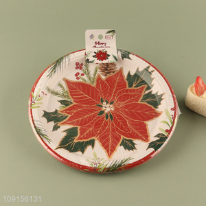 New Product 8PCS Disposable Party Plates Paper Dessert Plates for Christmas Party