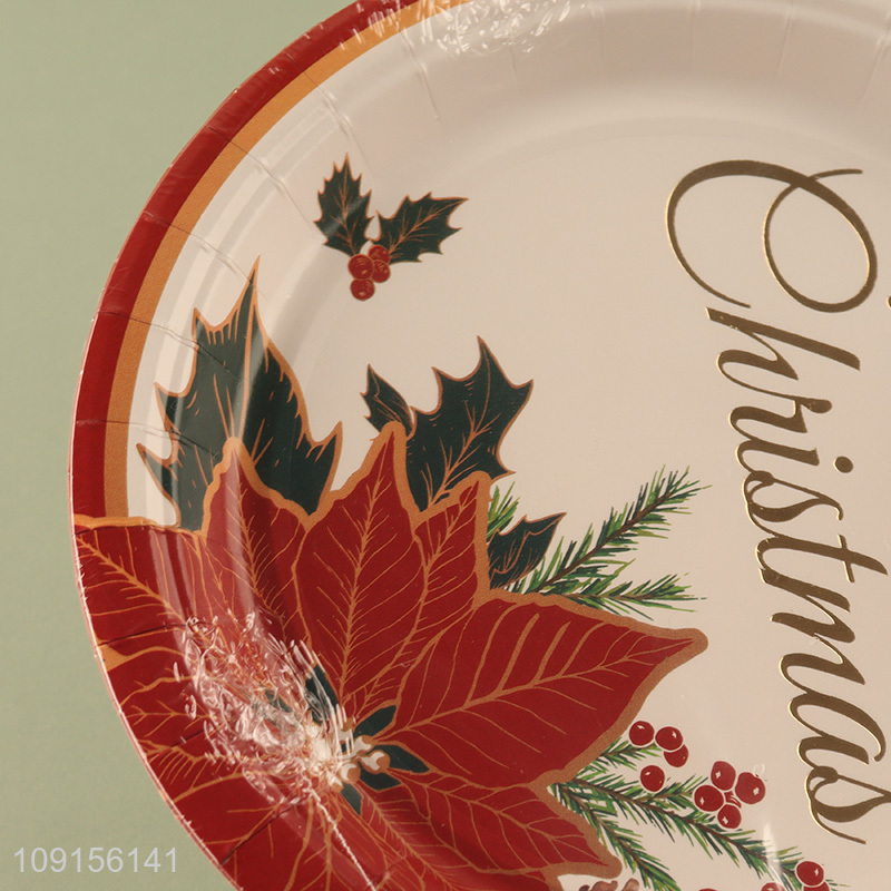 Wholesale 6PCS Disposable Christmas Party Paper Plates Christmas Party Decorations