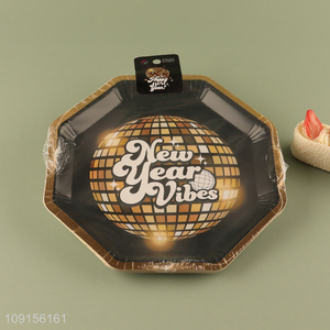 New Arrival 12PCS New Year Party Plates Disposable Paper Dessert Plates