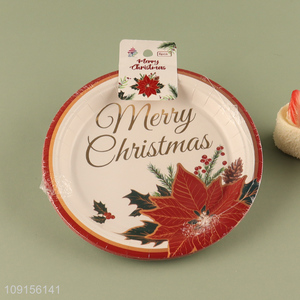 Wholesale 6PCS Disposable Christmas Party Paper Plates Christmas Party Decorations
