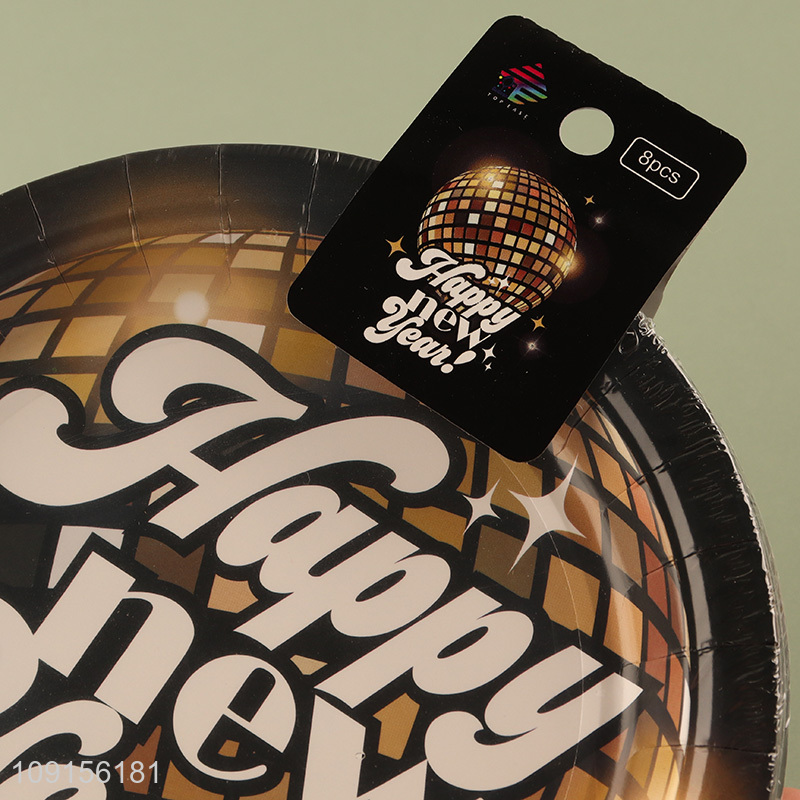 High Quality 8PCS New Year Party Paper Plates New Year Party Decorations