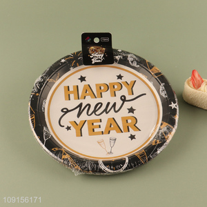 Factory Price 12PCS New Year Party Plates Disposable Paper Cake Plates