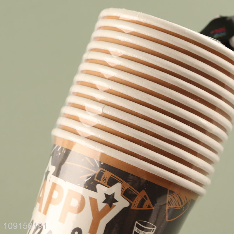 Factory Price 12PCS Disposable Paper Cups Happy New Year Party Supplies