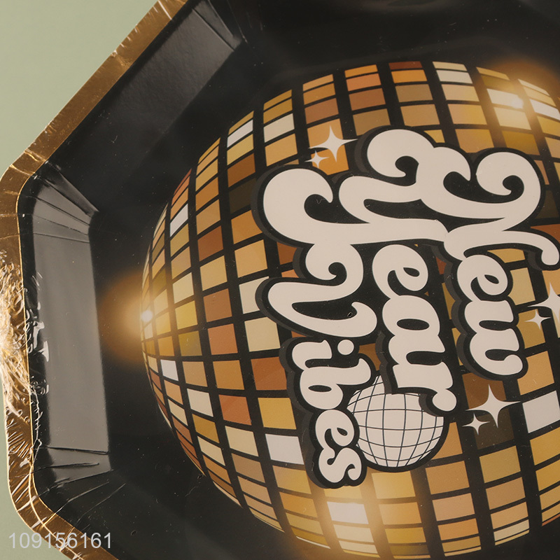 New Arrival 12PCS New Year Party Plates Disposable Paper Dessert Plates