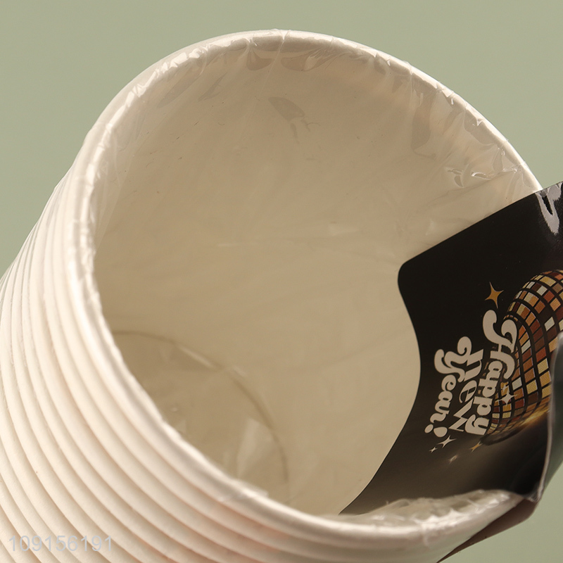 Factory Price 12PCS Disposable Paper Cups Happy New Year Party Supplies