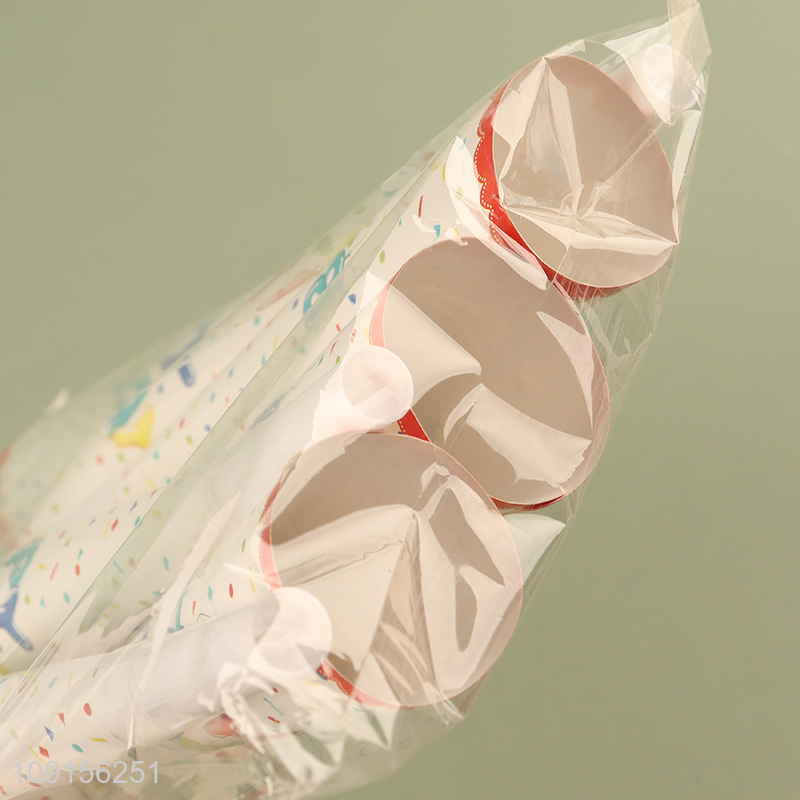 High Quality 6PCS Birthday Party Paper Horns Fringed Noisemakers Party Favors