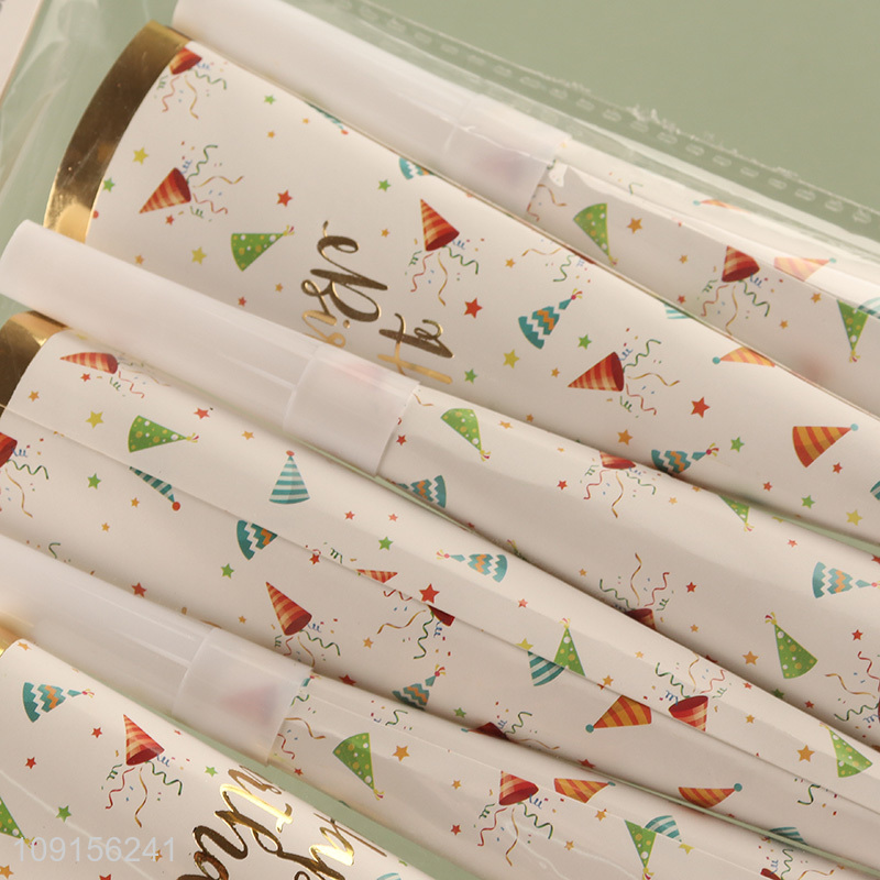 Factory Price 6PCS Birthday Party Paper Horns Noisemakers Birthday Party Supplies
