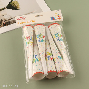 High Quality 6PCS Birthday Party Paper Horns Fringed Noisemakers Party Favors