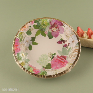 Hot Selling 10PCS Floral Printed Paper Plates Disposable Party Cake Plates
