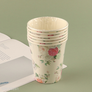New Product 6PCS Diposable Paper Cups Flower Printed Paper Cups for Parites