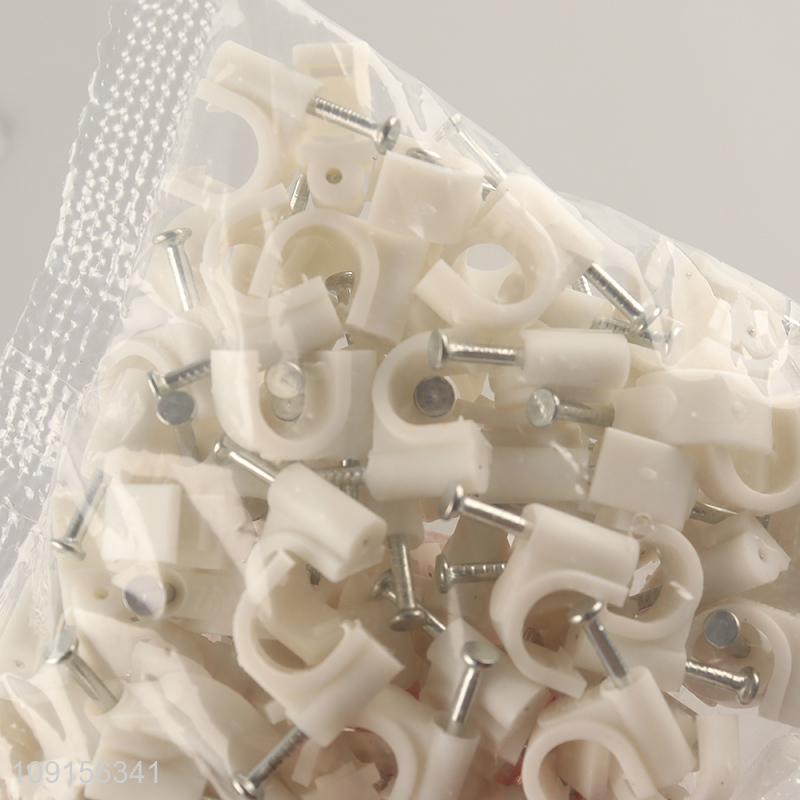 Online Wholesale 100PCS 7mm Cable Clips White Wire Nail Clips Cable Management