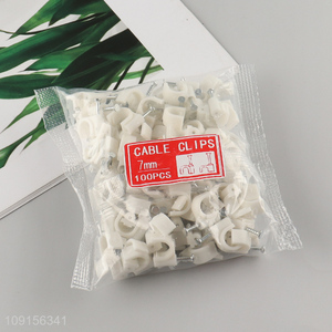 Online Wholesale 100PCS 7mm Cable Clips White Wire Nail Clips Cable Management