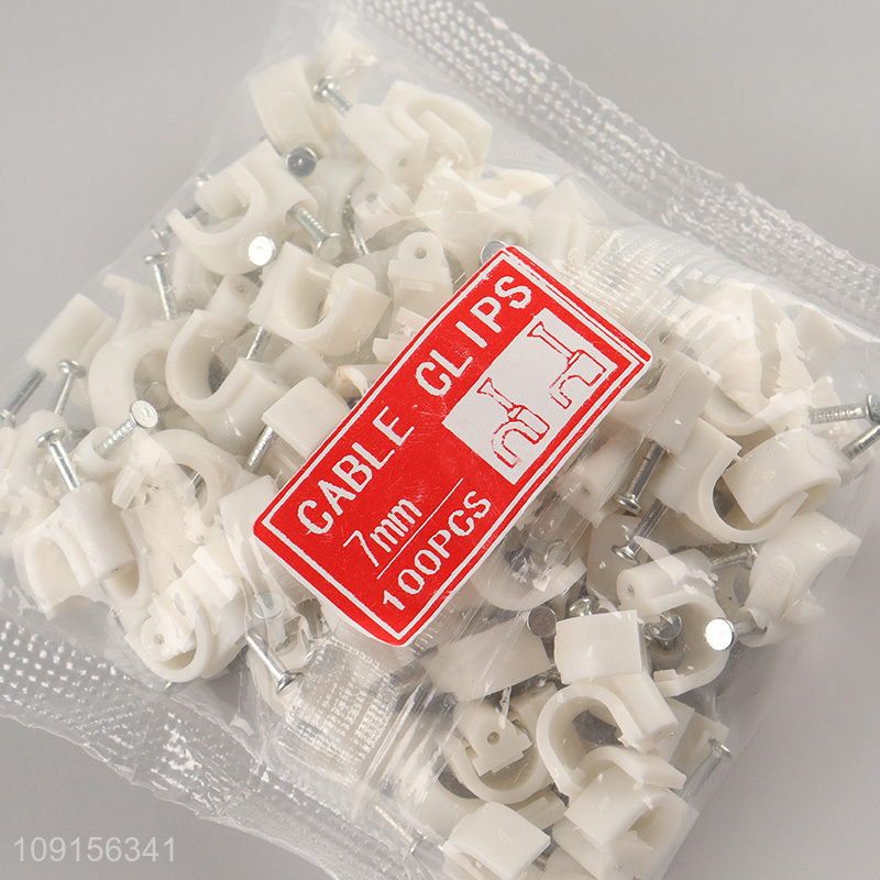 Online Wholesale 100PCS 7mm Cable Clips White Wire Nail Clips Cable Management