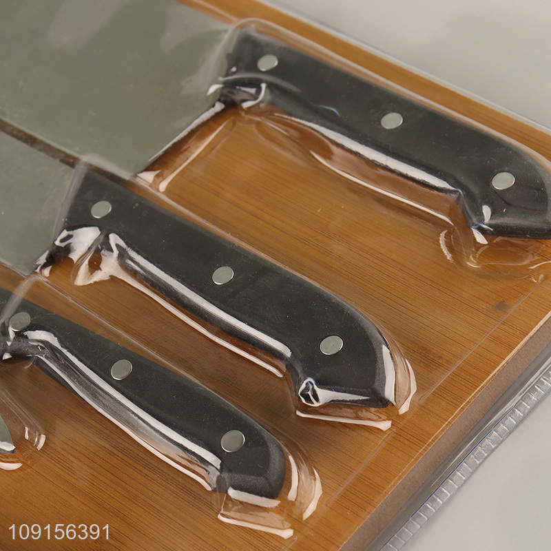 Wholesale 6PCS Kitchen Knife Set with Chopping Board & Knife Sharpening Rod & Scissors