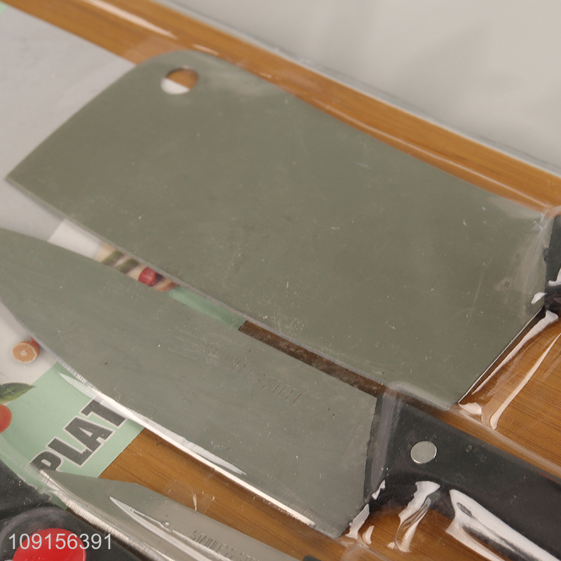 Wholesale 6PCS Kitchen Knife Set with Chopping Board & Knife Sharpening Rod & Scissors