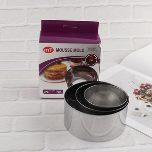 Wholesale 3 Piece Stainless Steel Mousse Ring Set Mousse Cake Molds Set