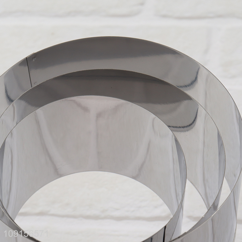 Wholesale 3 Piece Stainless Steel Mousse Ring Set Mousse Cake Molds Set