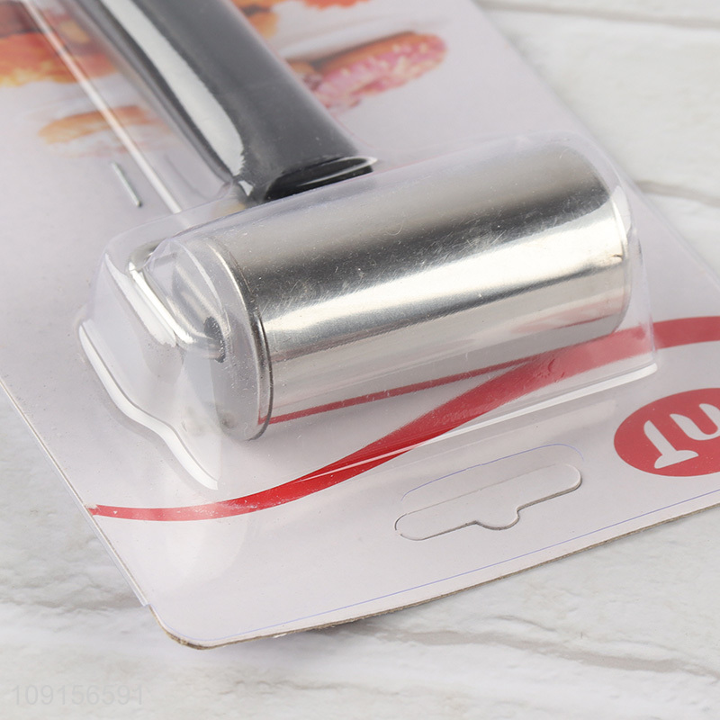 Online Wholesale Pastry Pizza Roller Stainless Steel Rolling Pin for Baking