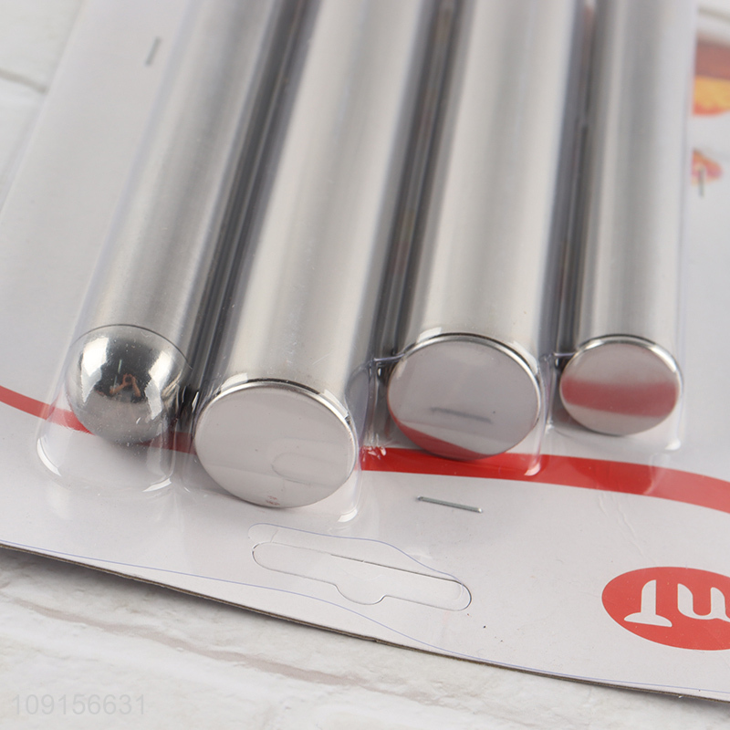 High Quality 4PCS Stainless Steel Rolling Pin Set for Dumpling Pastry Dough