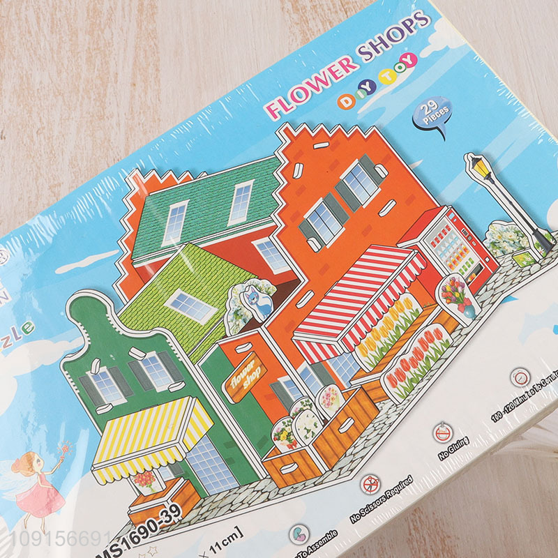 China factory flower shop 3d puzzle toys kids educational toys