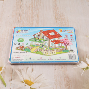 Best sale creative kids diy garden house 3d puzzle toys