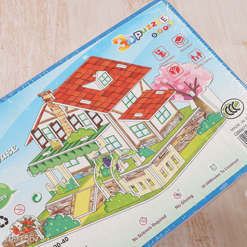 Best sale creative kids diy garden house 3d puzzle toys