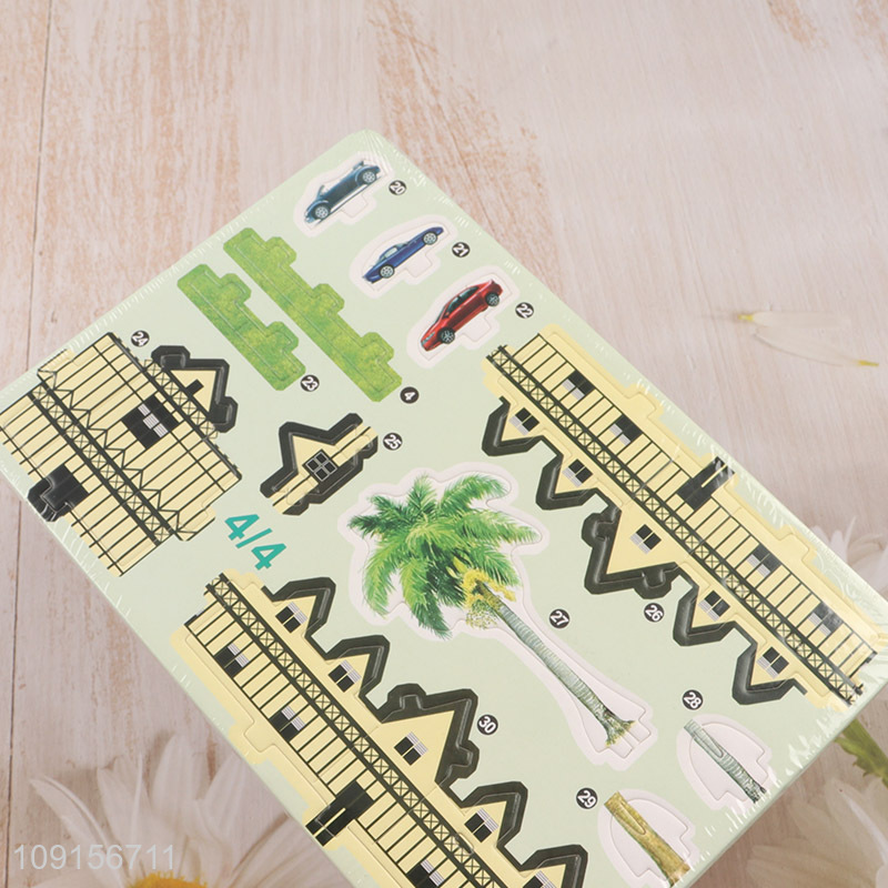 Good selling diy children country house 3d puzzle toys set